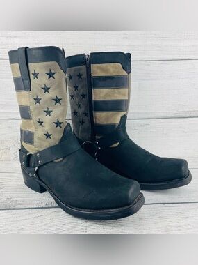 Durango Mens Size 13w Faded Flag Harness 11" Motorcycle Boot - EUC